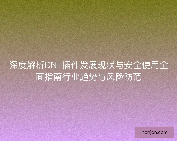 深度解析DNF插件发展现状与安全使用全面指南行业趋势与风险防范